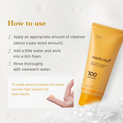 Medicube Kojic Acid Turmeric Toning Cleanser – Brightening Face Wash