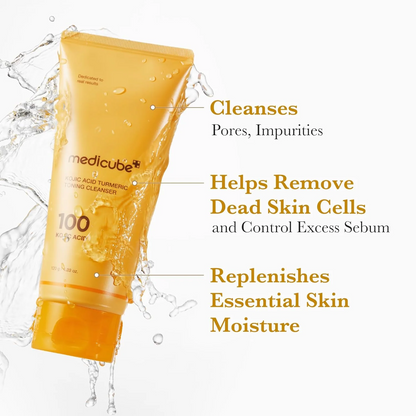 Medicube Kojic Acid Turmeric Toning Cleanser – Brightening Face Wash